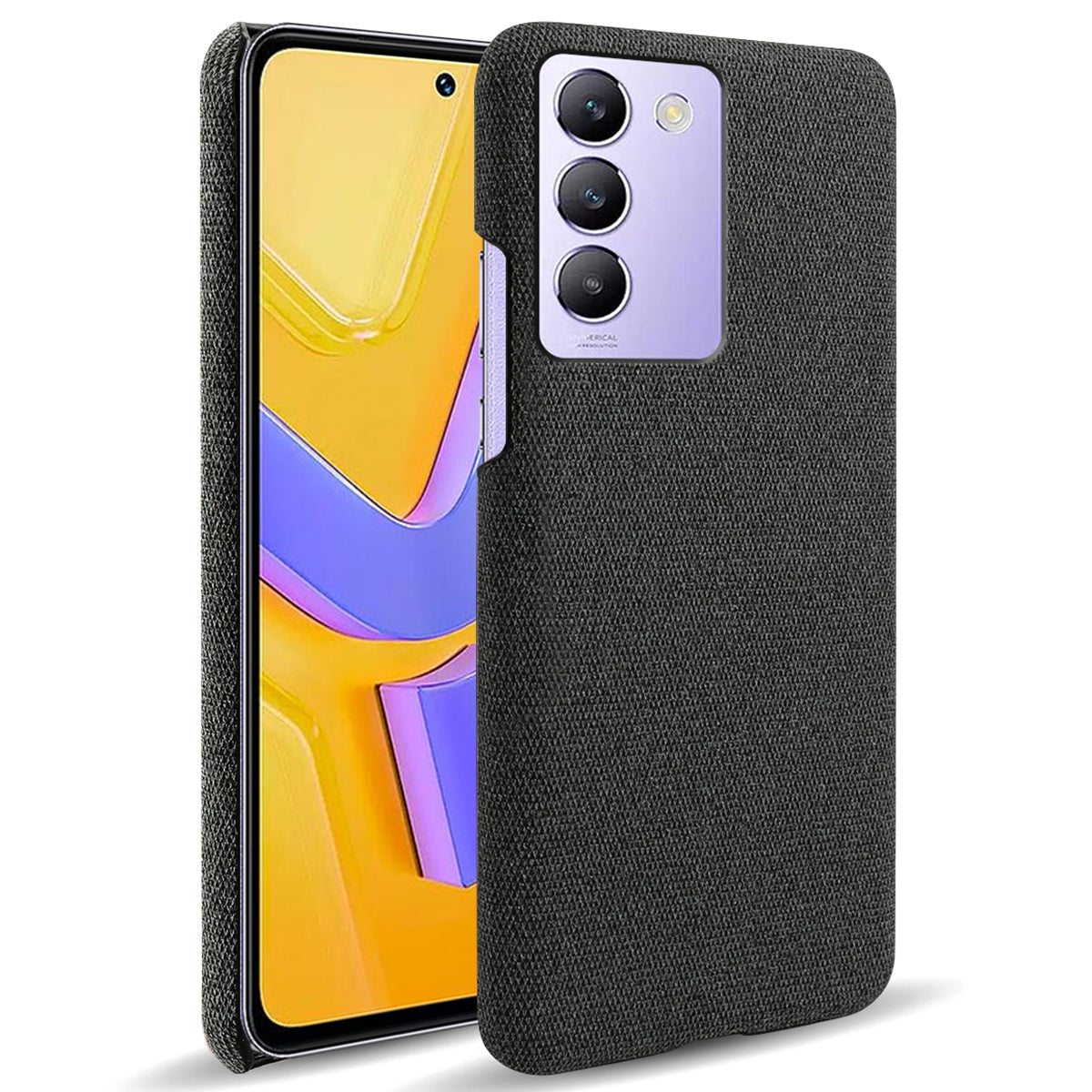 For vivo Y100 5G (Indonesia) / Y200e 5G Case Cloth+PC Anti-Fall Slim Phone Cover For vivo Y100 5G (Indonesia) / Y200e 5G Case Cloth+PC Anti-Fall Slim Phone Cover